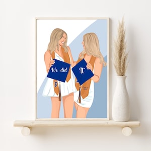 Custom Graduation Portrait, Graduation Gift From Best Friend, Phd Graduation Gift,  Cartoon Portrait From Photo, Personalized Gift