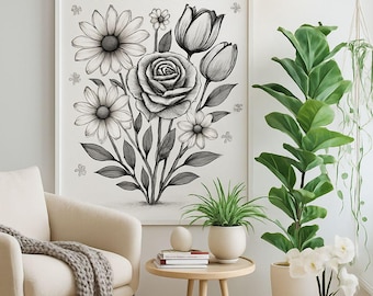 Afiche de jardín de flores