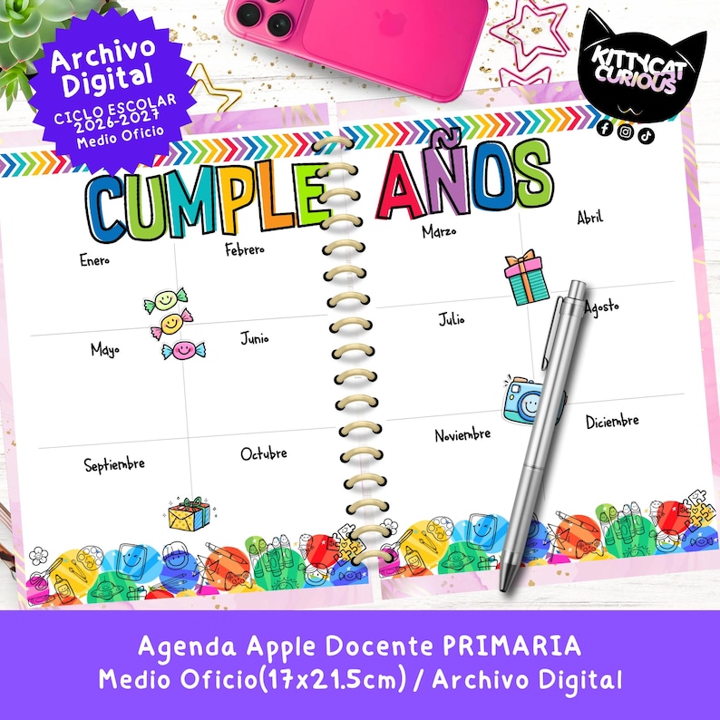 Agenda Docente PDF 2026-2027 Primaria | Planeador Escolar para Maestros ...