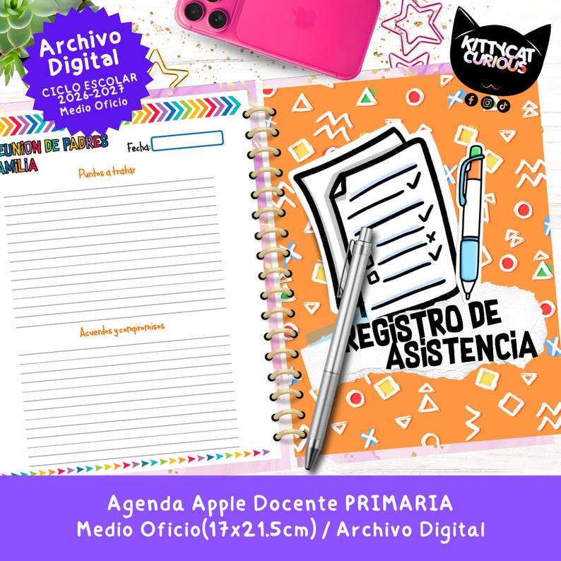Agenda Docente PDF 2026-2027 Primaria | Planeador Escolar para Maestros ...