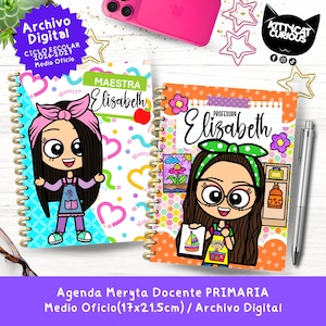 Agenda Docente PDF 2026-2027 Primaria Medio Oficio | Planeador Escolar para Maestros | Estilo Meryta