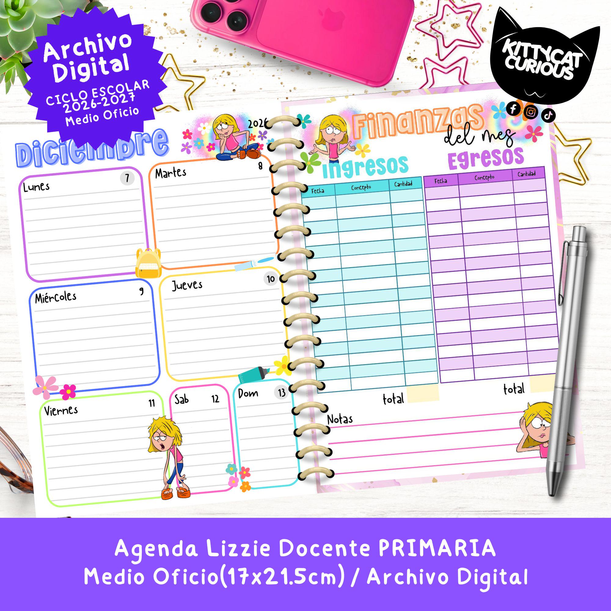 Agenda Docente PDF 2026-2027 Primaria | Planeador Escolar para Maestros ...