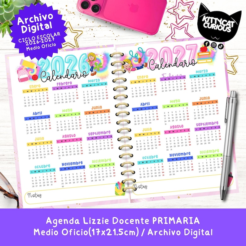 Agenda Docente PDF 2026-2027 Primaria | Planeador Escolar para Maestros ...