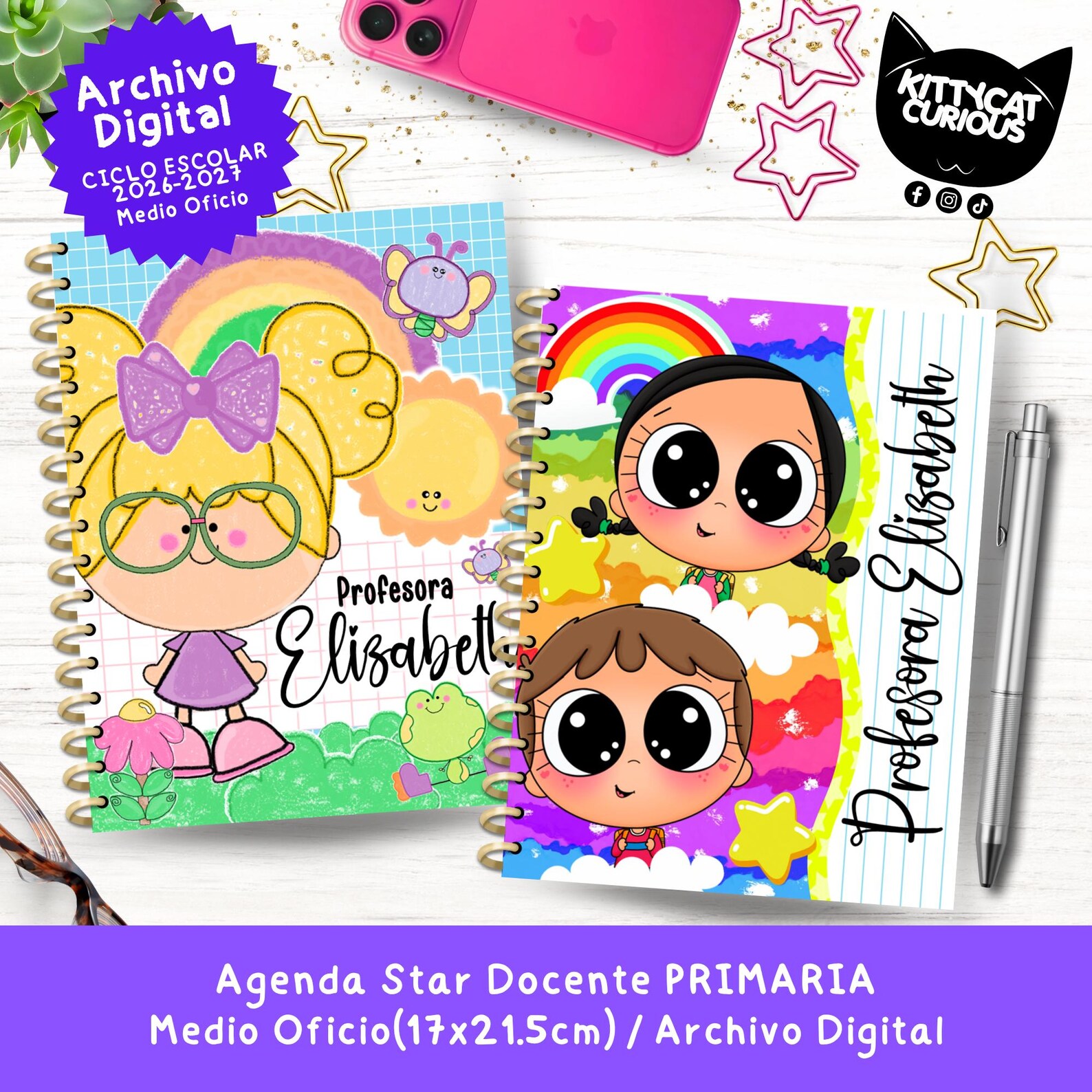 Agenda Docente PDF 2026-2027 Primaria Medio Oficio | Planeador Escolar ...