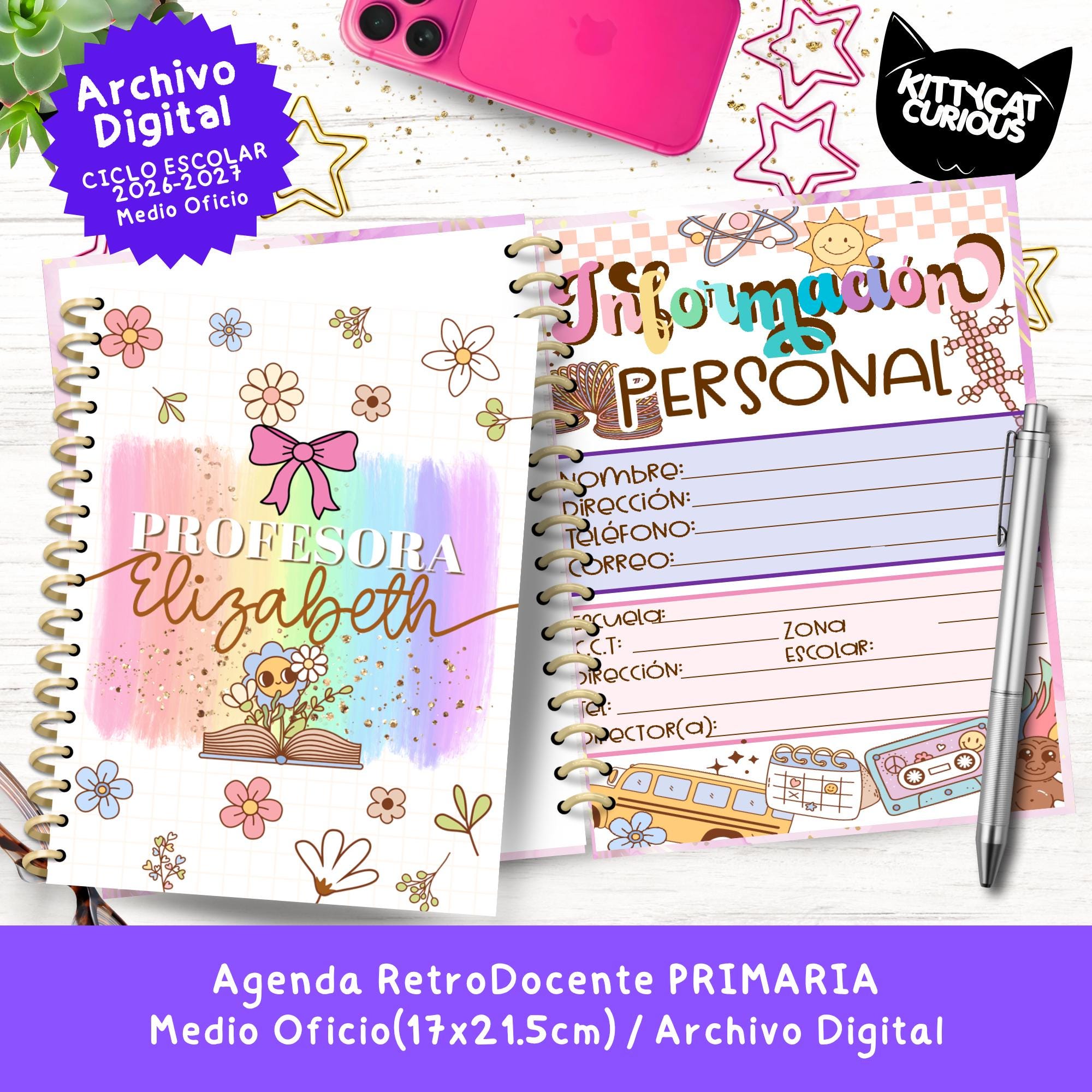 Agenda Docente PDF 2026-2027 Primaria Medio Oficio | Planeador Escolar ...