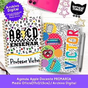 Agenda Docente PDF 2026-2027 Primaria | Planeador Escolar para Maestros | Estilo Apple