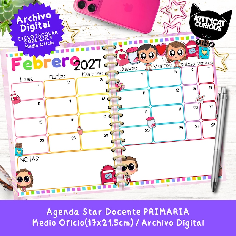 Agenda Docente PDF 2026-2027 Primaria Medio Oficio | Planeador Escolar ...