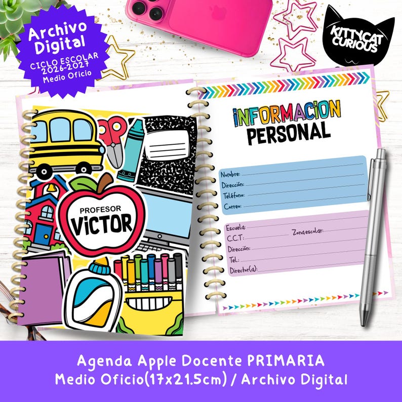Agenda Docente PDF 2026-2027 Primaria | Planeador Escolar para Maestros ...