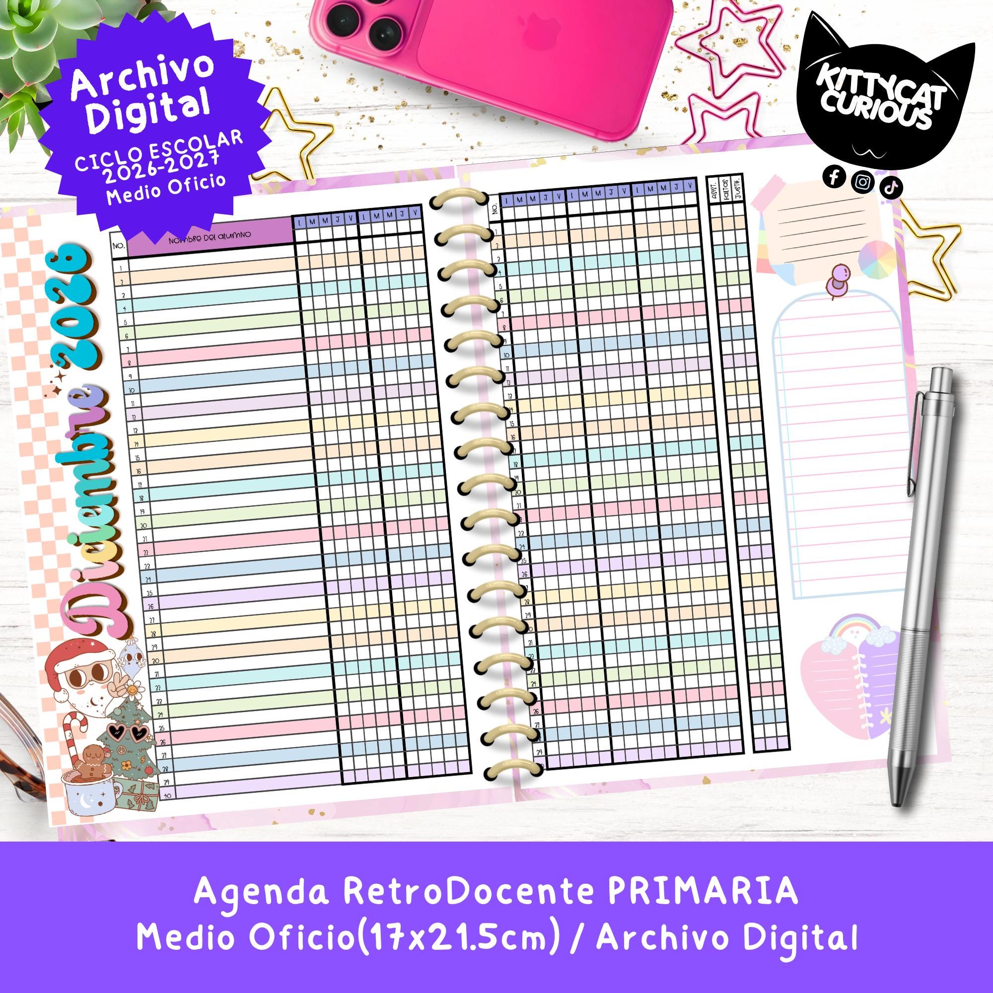 Agenda Docente PDF 2026-2027 Primaria Medio Oficio | Planeador Escolar ...