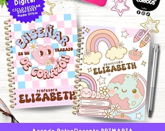 Teacher's Planner PDF 2026-2027 Elementary School Middle School | School Planner for Teachers | Retro Style