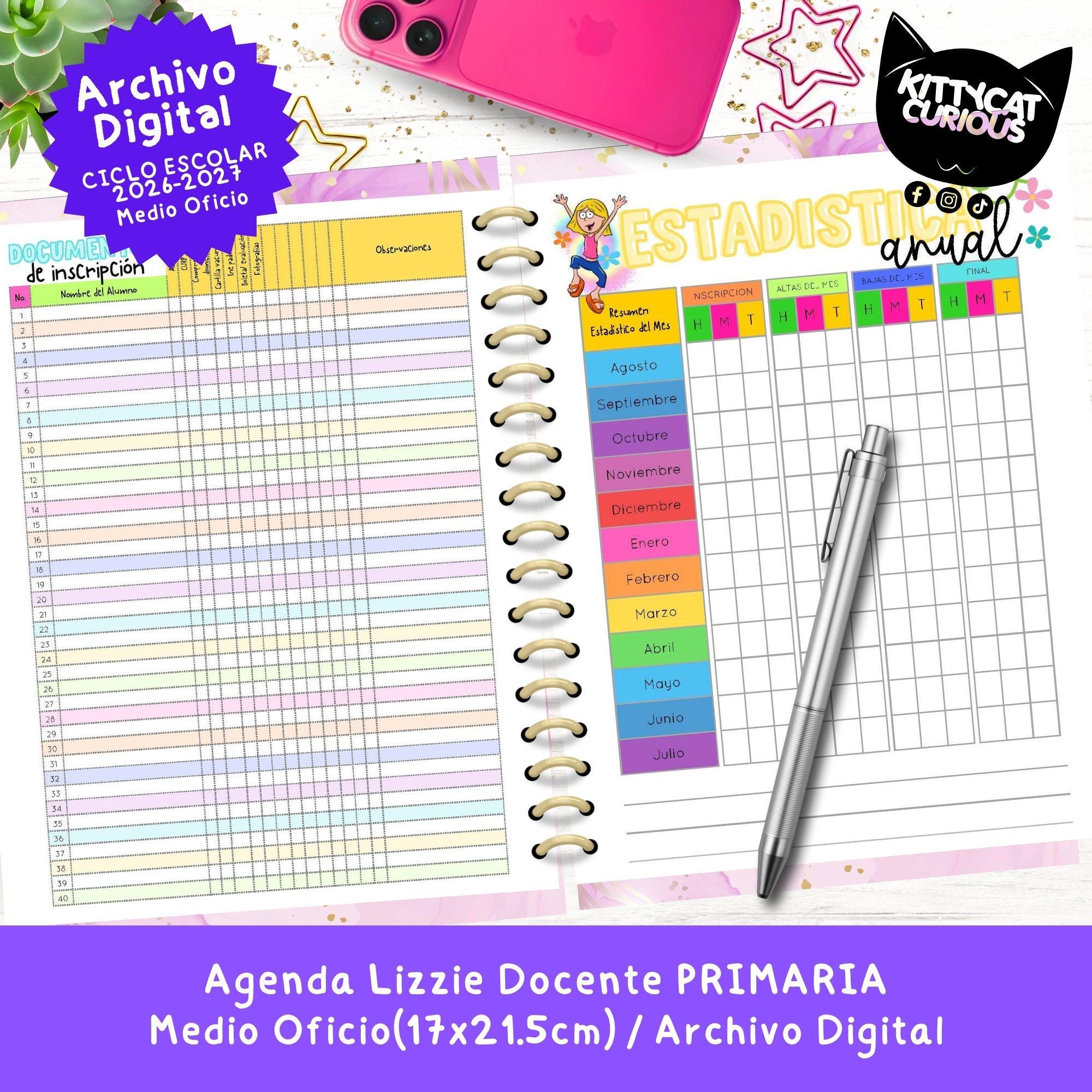 Agenda Docente PDF 2026-2027 Primaria | Planeador Escolar para Maestros ...