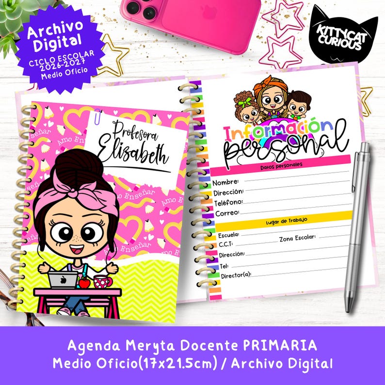 Agenda Docente PDF 2026-2027 Primaria Medio Oficio | Planeador Escolar ...