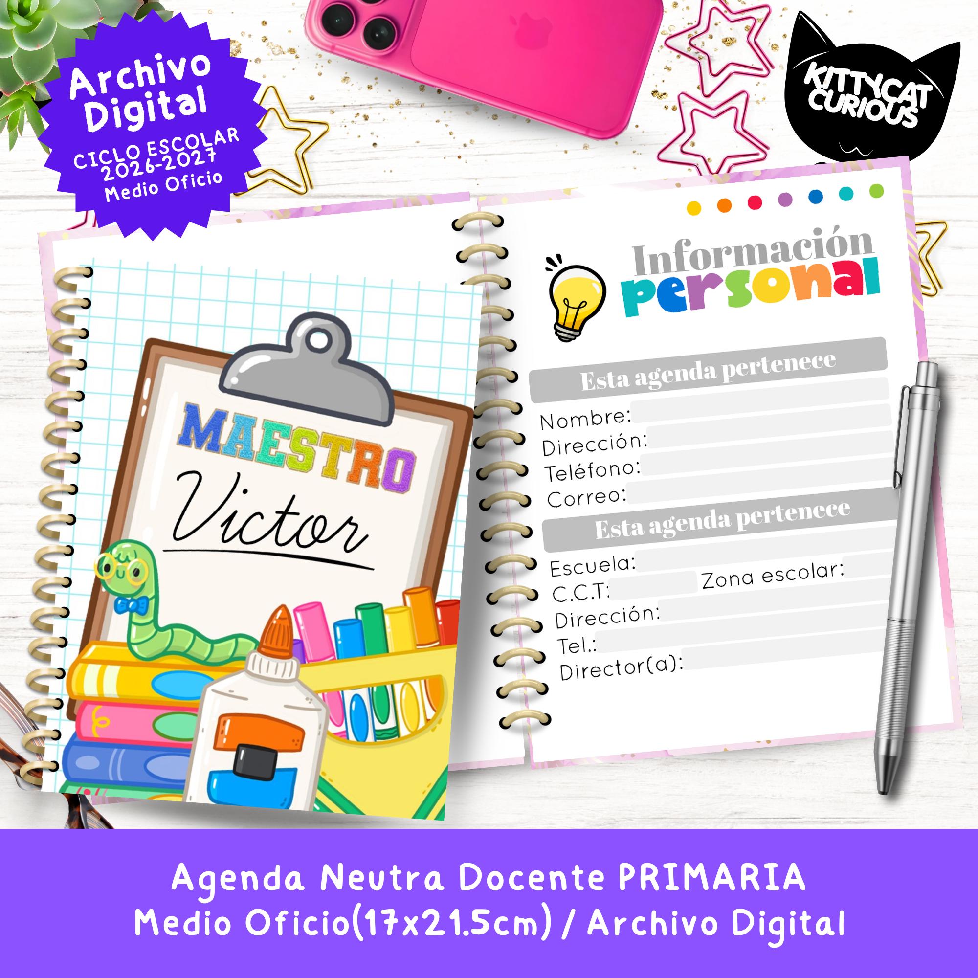 Agenda Docente PDF 2026-2027 Primaria | Planeador Escolar para Maestros ...