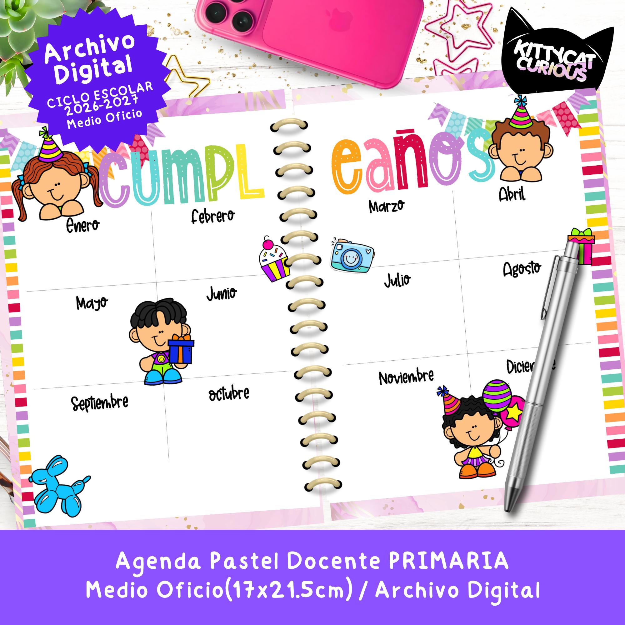 Agenda Docente PDF 2026-2027 Primaria Medio Oficio | Planeador Escolar ...