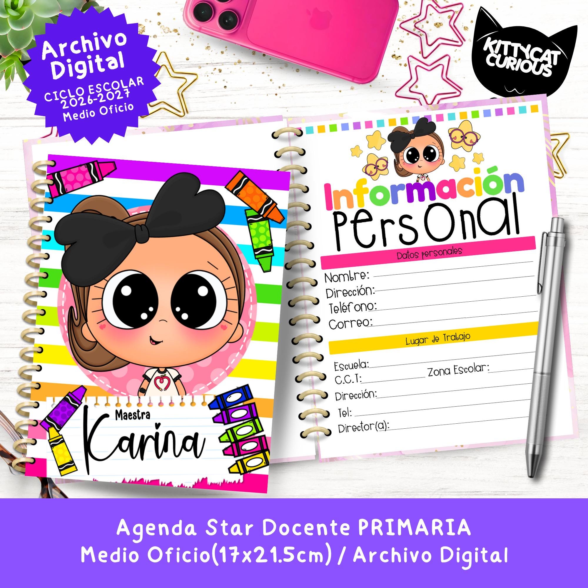 Agenda Docente PDF 2026-2027 Primaria Medio Oficio | Planeador Escolar ...