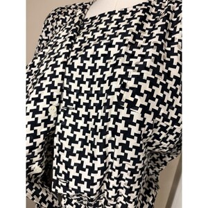 VTG Adrianna Papell 100% Silk Black Geometric Print Dress Sz 12 Shoulder Pads image 8