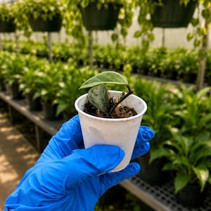 Muda enraizada de Hoya Green Light em vaso de 5 cm (2 polegadas).