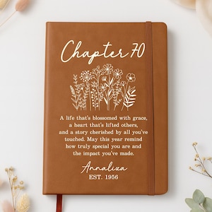 70th Birthday Gift For Women, Personalized 70th Birthday Gift, Leather Journal for Women (FN-ANW9QRP2)