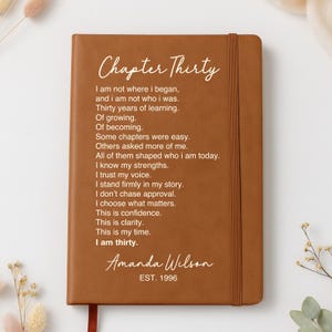 30th Birthday Gift For Women, Leather Journal for Women, Personalized 30th Birthday Gift (FN-ANH4QKL3)
