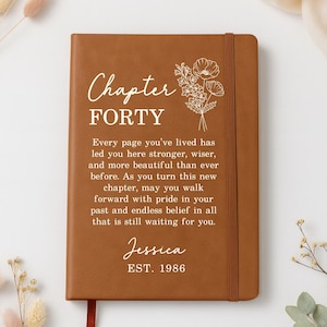 Custom 40th Birthday Journal, Chapter Forty Notebook, Personalized 40th Birthday Gift (FN-AND4KRM7)