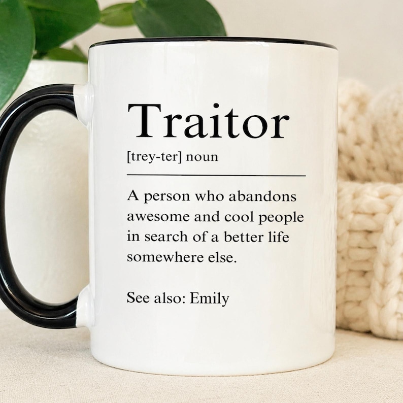 Funny Coworker Leaving Gift Mug, Traitor Mug, Goodbye Gift for Office Friend, Farewell Present (FN-ANWIOL9AI) image 1