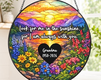 Personalized Memorial Gift, Custom Memorial Suncatcher, Custom Sympathy Gift (FN-ANMSC02)