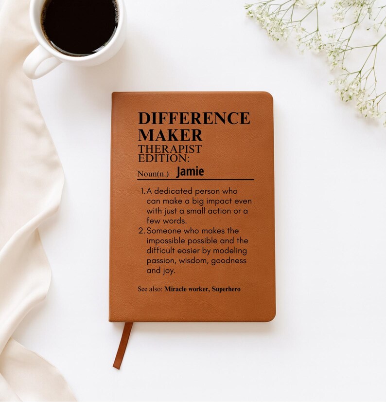 Personalized Therapist Journal, Gift For Mental Health Therapist, Custom Therapist Notebook, Gift For Therapist afbeelding 5