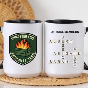 Dumpster Fire Response Team Badge Coffee Mug, Personalized Name Cup, Coworker Appreciation Gift, Office Team Mug (FN-AYNC23Y5)