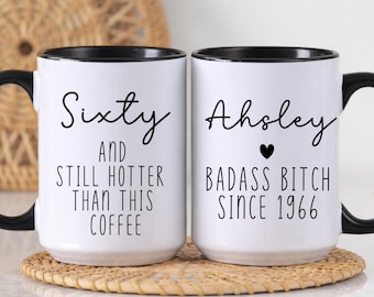 60 Birthday Gifts For Women, Badass Bitch Since 1966 Mug, Personalized 1966 Fifty Birthday Mug (FN-EHGKWO60)