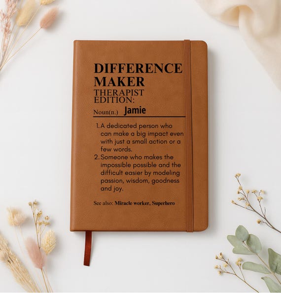 Personalized Therapist Journal, Gift For Mental Health Therapist, Custom Therapist Notebook, Gift For Therapist
