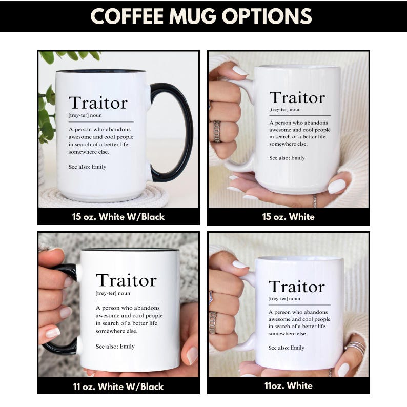Funny Coworker Leaving Gift Mug, Traitor Mug, Goodbye Gift for Office Friend, Farewell Present (FN-ANWIOL9AI) image 2