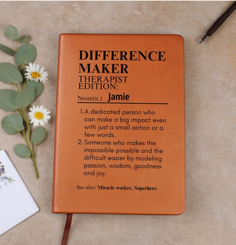 Personalized Therapist Journal, Gift For Mental Health Therapist, Custom Therapist Notebook, Gift For Therapist afbeelding 7