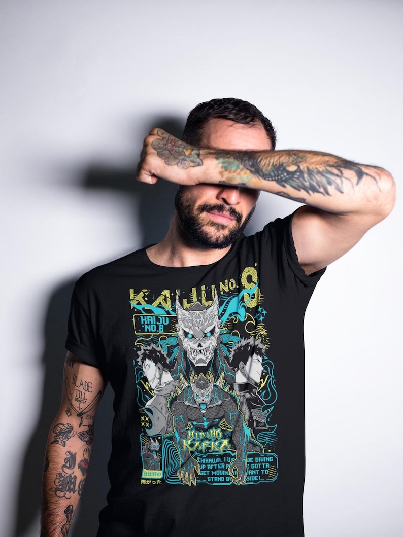 Kaiju no8 anime minnaar uniseks zwaar katoenen T-shirt, cosplay cadeau-top, fankleding, shirt mangaliefhebber, Otaku-kleding afbeelding 4