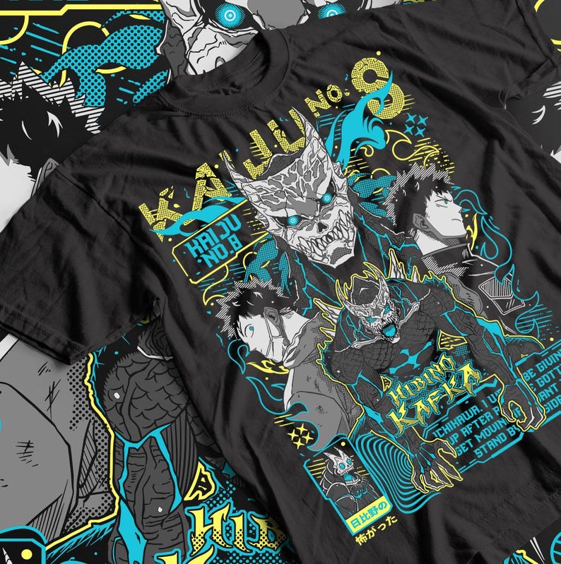 Kaiju no8 anime minnaar uniseks zwaar katoenen T-shirt, cosplay cadeau-top, fankleding, shirt mangaliefhebber, Otaku-kleding afbeelding 1