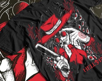 究極の吸血鬼Tシャツ アニメ好き ヘルシング アルカードの顔
