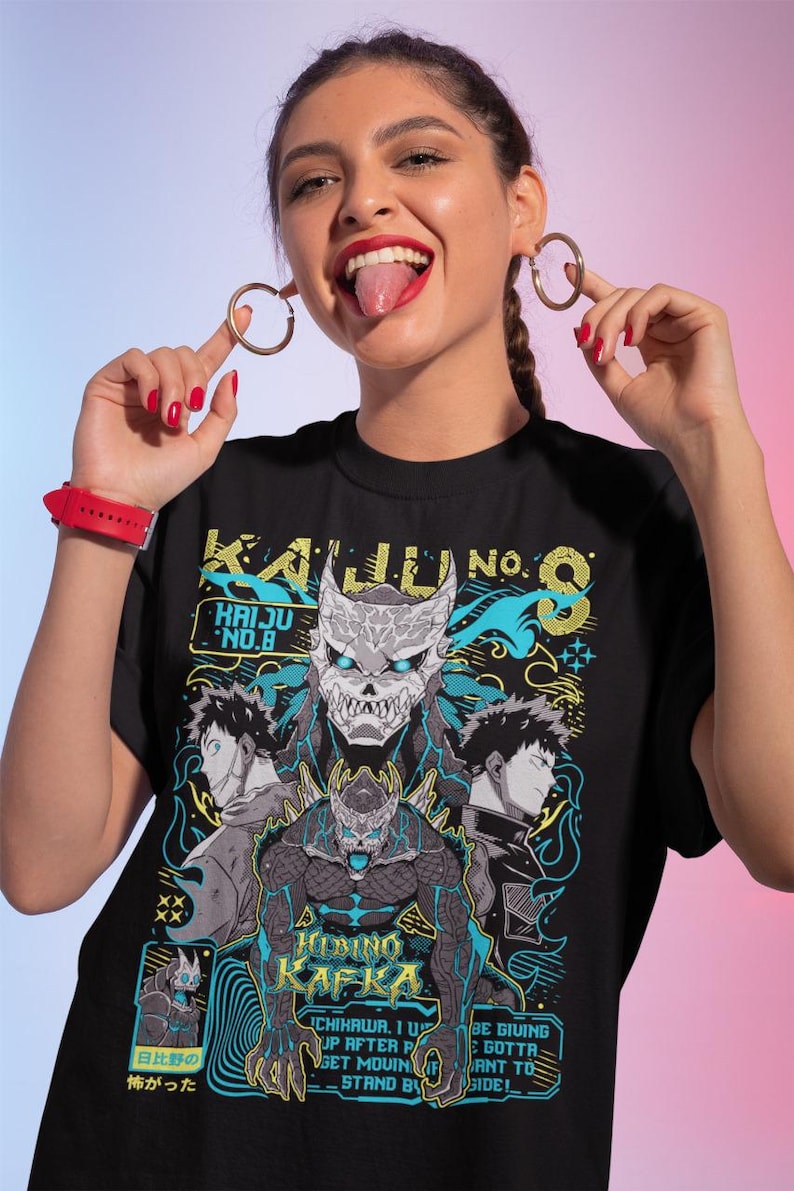 Kaiju no8 anime minnaar uniseks zwaar katoenen T-shirt, cosplay cadeau-top, fankleding, shirt mangaliefhebber, Otaku-kleding afbeelding 3