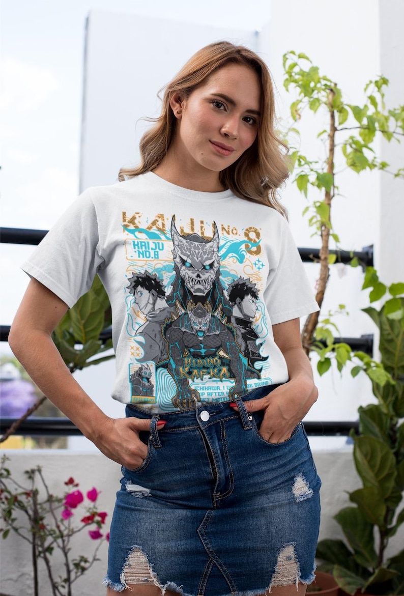 Kaiju no8 anime minnaar uniseks zwaar katoenen T-shirt, cosplay cadeau-top, fankleding, shirt mangaliefhebber, Otaku-kleding afbeelding 2