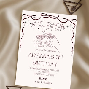 21e verjaardagsuitnodiging martini thema - bewerkbare afdrukbare uitnodiging - Girls Night Out Party Card - cocktail verjaardag Evite - direct downloaden