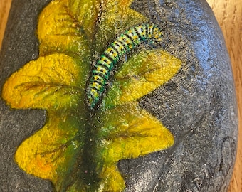 Hand-Painted Caterpillar Rock Art: Garden Decor