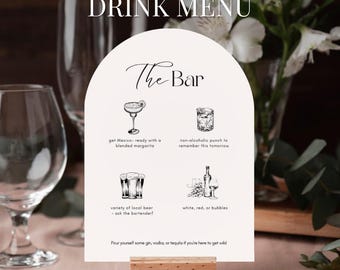 Blush Wedding Bar Menu | His and Hers Drinks Sign | Bride Groom Signature Cocktail Drink