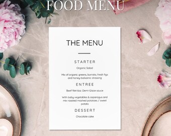 Clean Slate Birthday Food Menu – Customizable, Digital, Editable, Printable Kids/Teen Lets Eat Party Theme