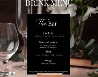 Eclipse Wedding Bar Menu | His and Hers Drinks Sign | Bride Groom Signature Cocktail Drink