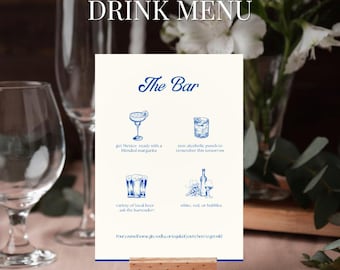 Bluebell Wedding Bar Menu | His and Hers Drinks Sign | Bride Groom Signature Cocktail Drink