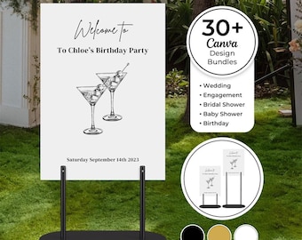 Black Metal Wedding Sign Stand- Welcome Sign Holder - Freestanding Event Display - Floor Seating Chart Stand - 16-32"x20" Customizable Frame