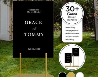Gold Metal Wedding Sign Stand - Welcome Sign Holder - Freestanding Event Display - Floor Seating Chart Stand - Customizable Frame