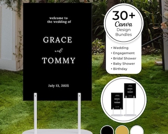 White, Gold, Black Metal Wedding Sign Stand- Welcome Sign Holder- Freestanding Event Display- Floor Seating Chart Stand- Customizable Frame