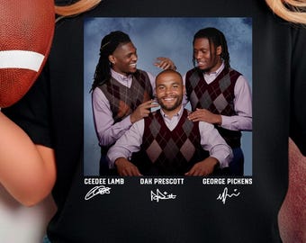 Regalo divertido de fútbol unisex, camiseta de CeeDee Lamb y Dak Prescott, camiseta de Dallas Step Bros