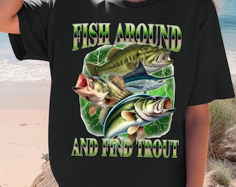 Funny Trout Fishing T-Shirt, Vintage Graphic Tee, Unhinged Meme Shirt for Fishermen