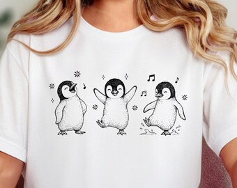 Fun Dancing Penguin Sweatshirt, Unique Animal Apparel, Gift for Daughter