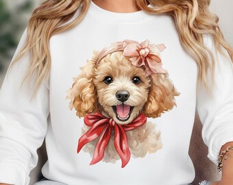 Sudadera navideña acogedora para mamás de perros - Ropa navideña Goldendoodle